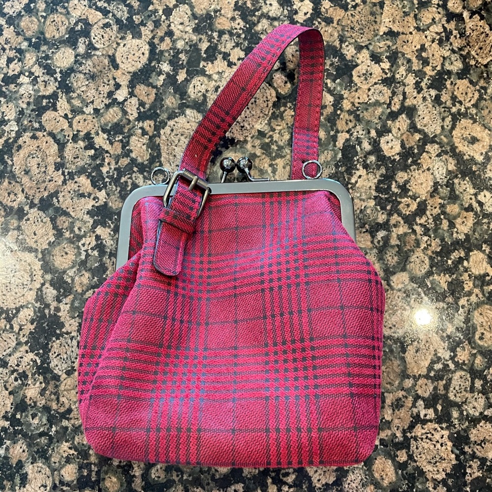 Red plaid mini bag